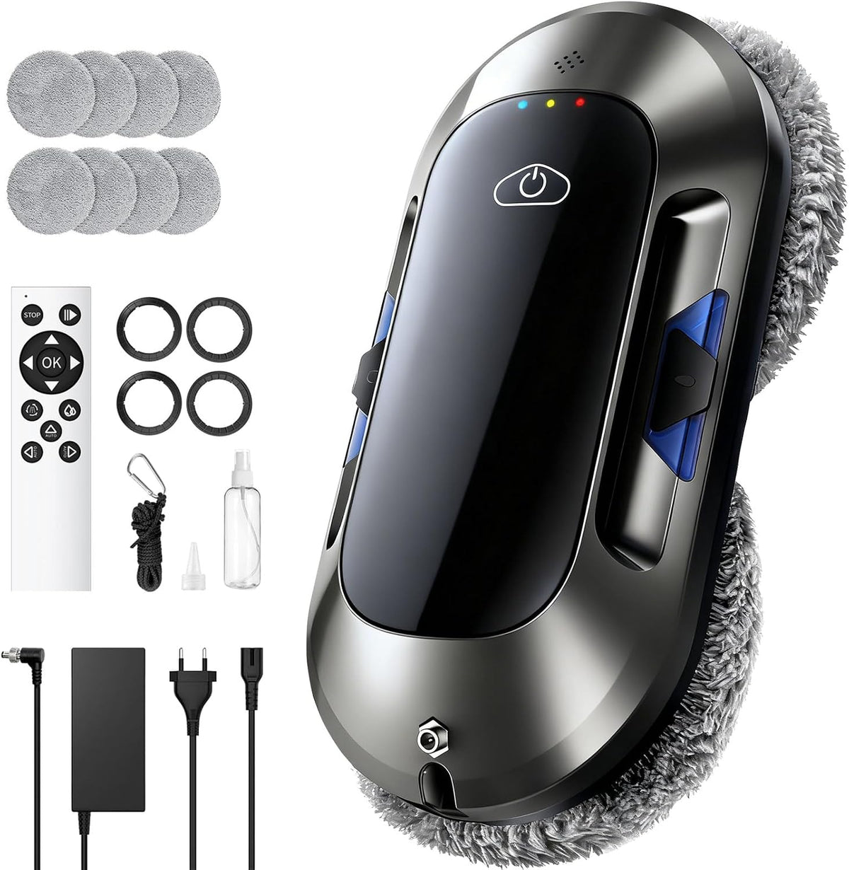 W23D Robot Lave Vitres, Fonction Vaporisation, Aspiration Turbo 6500Pa, 3 Modes de Nettoyage, Silencieux, Navigation Intelligente