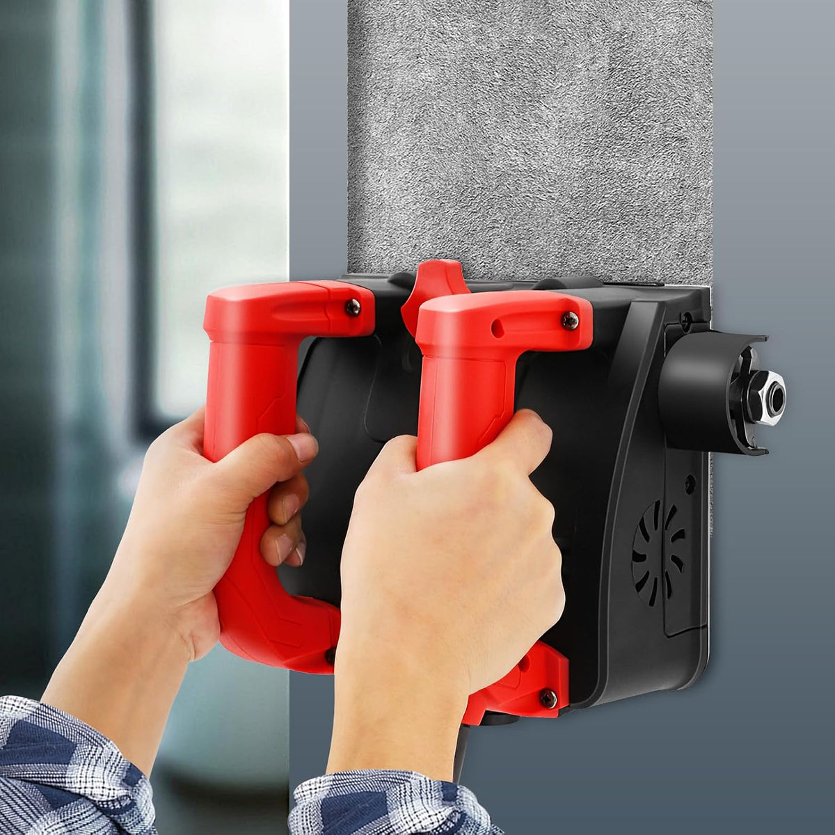 Raboteuse électrique murale, 1200 W, raboteuse murale électrique, pour béton, profondeur de rabotage de 1 à 4 mm, largeur de 16 cm, 3000 tr/min