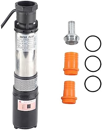 Pompe Puits Profond DC 24V Surpresseur Eau Solaire Grand Débit Levage Élevé pour Maison Ferme Jardin Bateau Piscine Moteur Cuivre Inox 304
