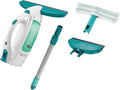 Leifheit Aspirateur à vitres Dry & Clean, set nettoyage sans trace avec lave vitre électrique, manche 43 cm, buse d'aspiration, mouilleur