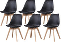 PEZ ROJO Lot de 6 Chaises Scandinaves, Chaises Salle à Manger, Chaise Cuisine, Salon, Chaises Noires, Design Ergonomique, Pieds Bois de Hêtre Massif