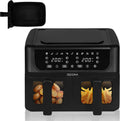 ZEEGMA KNAPPER DUAL Friteuse sans Huile avec 2 Tiroirs 1700 W, Capacité de 9 L, Minuterie Jusqu'à 60 min, 11 Programmes, Température 60 à 200 °C