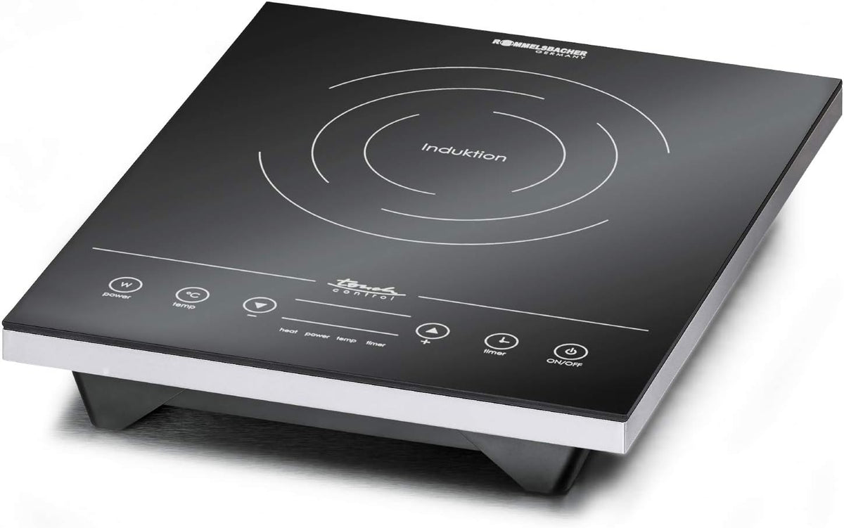 ROMMELSBACHER CT 2010/IN Plaque de cuisson unique à induction, Vitrocéramique, détection de casserole, économie d'énergie, capteurs tactiles