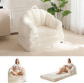 MAXYOYO Canapé-Lit Pliant, Tissu Confortable en Fausse Fourrure, Canapé Convertible avec Poignée, Fauteuil Poire Simple pour Adultes