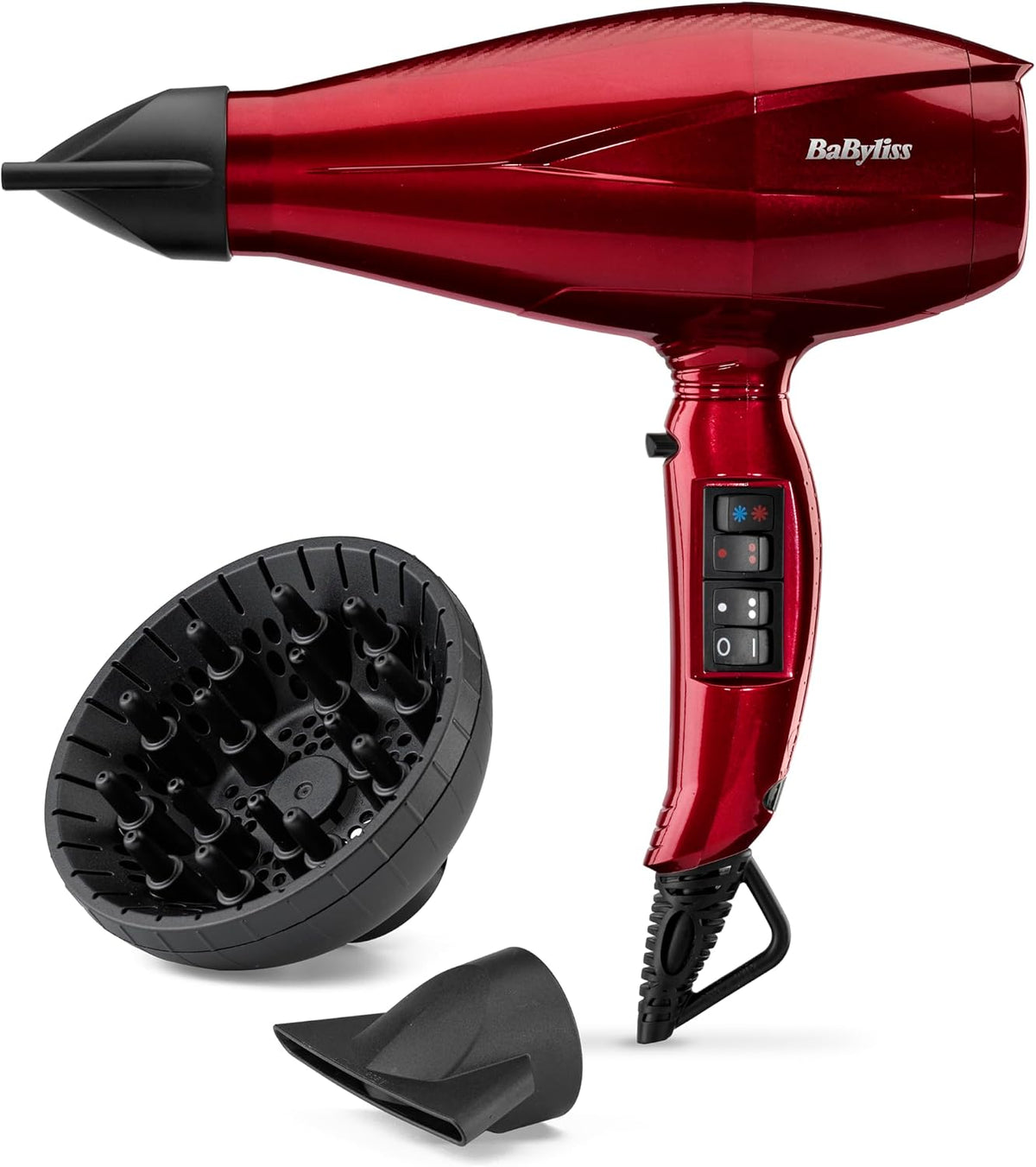 BaByliss Sèche-cheveux Pro Digital avec Diffuseur - Sèche-cheveux ultra-rapide et professionnel de 2200W, Ionique, Fabriqué en Italie
