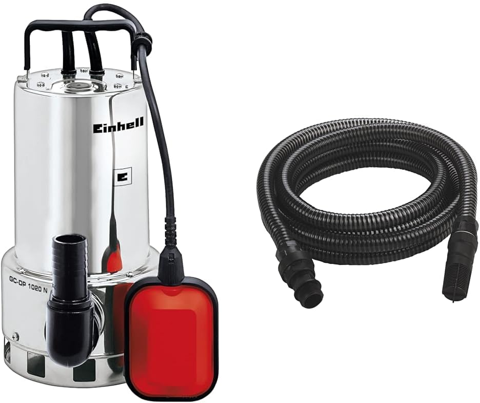 Einhell Pompe d'évacuation pour eaux chargées GC-DP 1020 N (1000 W, Profondeur 5 m, Câble 10 m