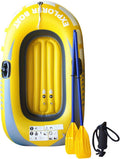 Canoë pneumatique portable - Canoë compact - Bateau pneumatique robuste, pliable et robuste - Pour l'aviron tandem solo, extérieur, flotteur, lac