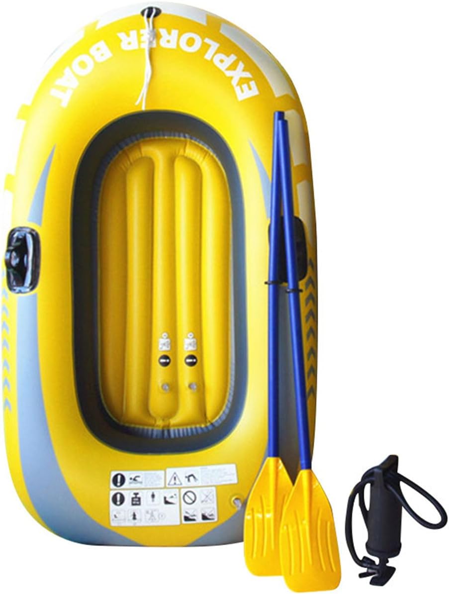 Canoë pneumatique portable - Canoë compact - Bateau pneumatique robuste, pliable et robuste - Pour l'aviron tandem solo, extérieur, flotteur, lac