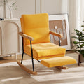 Générique Fauteuil à Bascule, Chaise à Bascule avec Repose-Pieds Rétractable, Rocking Chair avec Jambes Antidérapantes en Bois, Coton et Lin