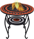 ShGaxin Brasero Table en mosaïque céramique terre cuite et blanc 68 cm, barbecue au carbone, fumoir barbecue, barbecue au carbone et le?a