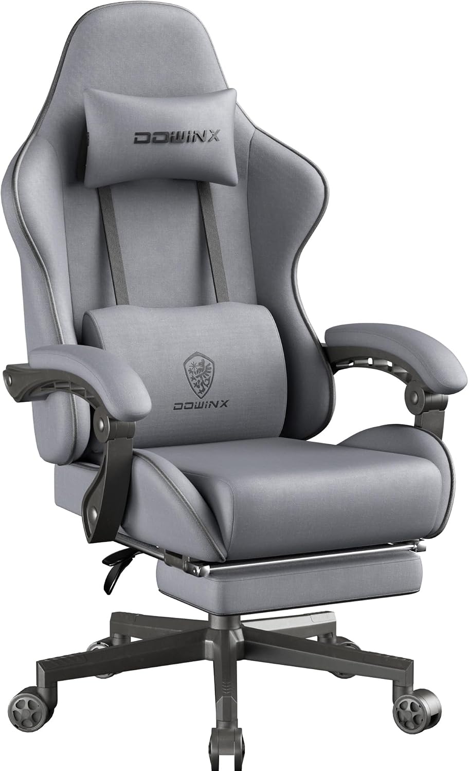 Dowinx Chaise Gaming Sac Coussin à Ressort, Chaise de Bureau Respirante en Tissu de Haute Qualité, Chaise PC Ergonomique avec Appui-tête