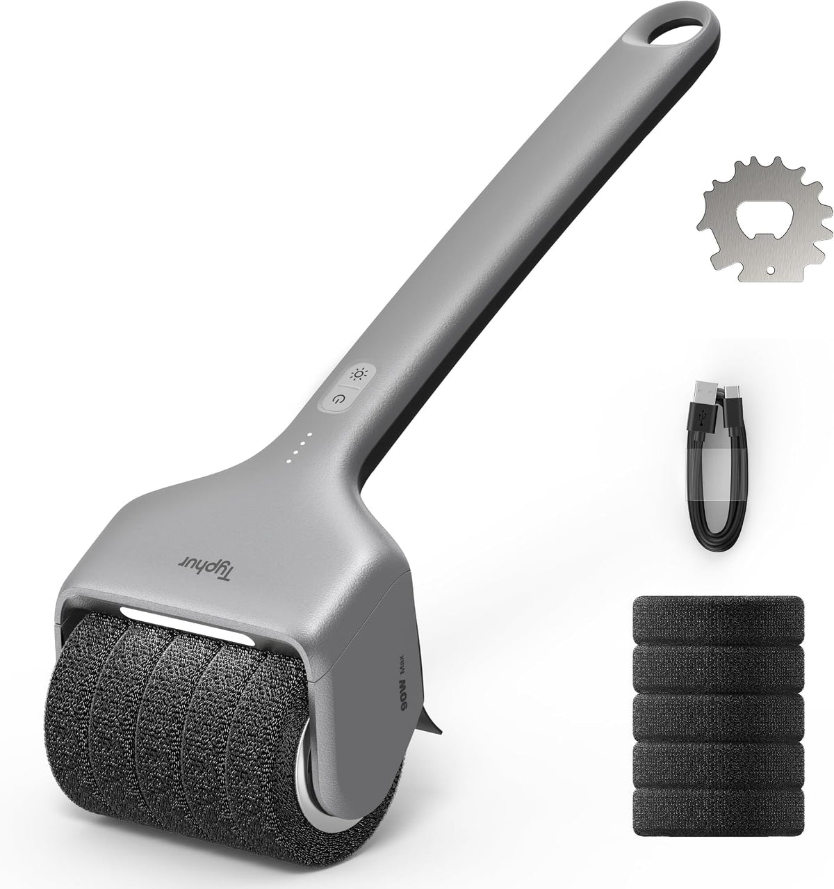 Typhur Brosse électrique pour barbecue, 90 W, couple élevé, nettoyeur de barbecue stable avec nettoyage en profondeur à vapeur
